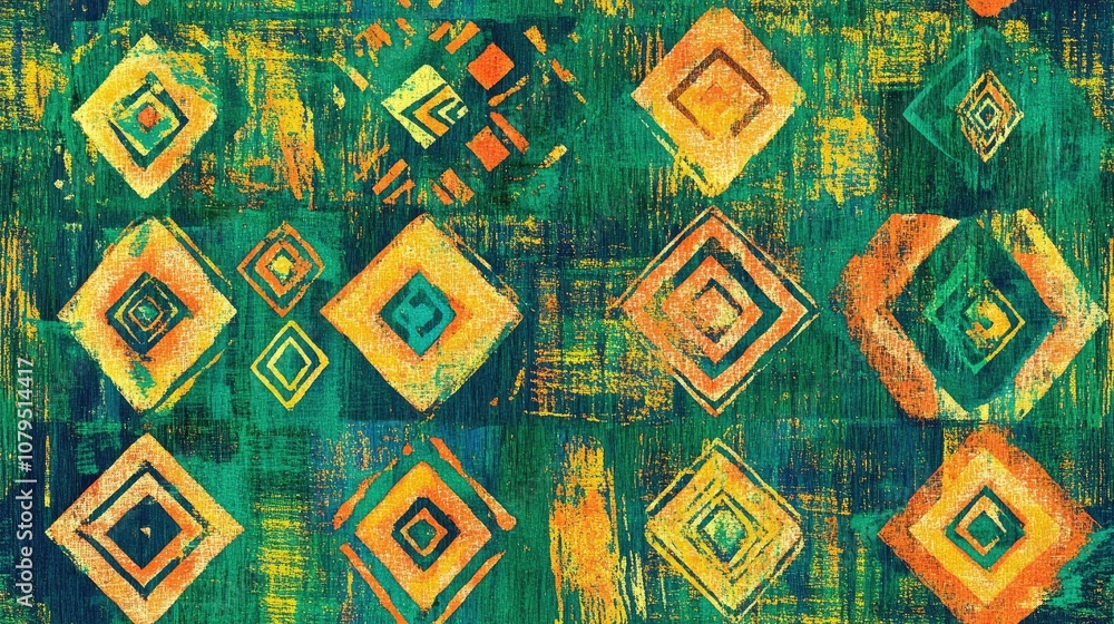 Colorful Tribal Ethnic Print Crayon Art with Geometric Patterns Vintage Green Repeating Design Folk Kaleidoscope Texture Bohemian Crayon Artistry Colorful Tribal Ethnic Print Crayon Art with Geometric Patterns Vintage Green Repeating Design Folk Kaleidoscope Texture Bohemian Crayon Artistry
