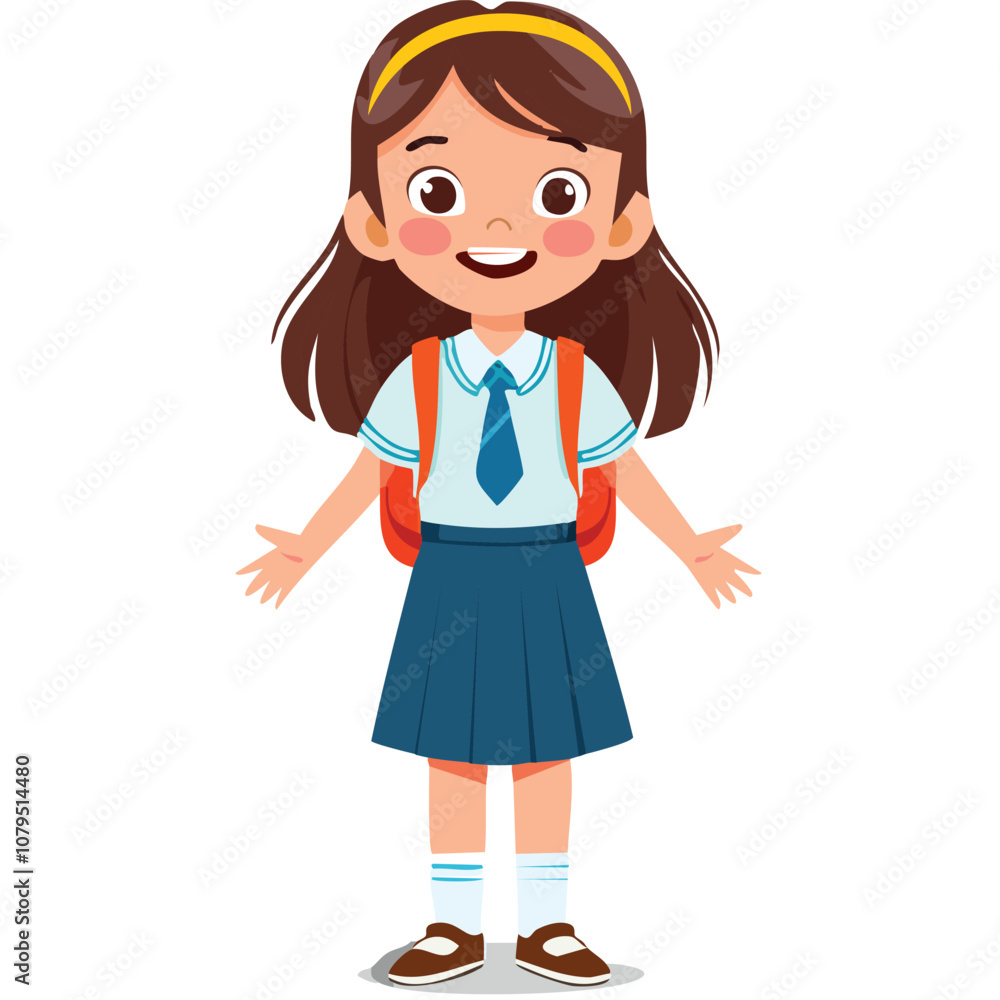 Portrait of a happy girl wearing a school uniform Portrait of a happy girl wearing a school uniform
