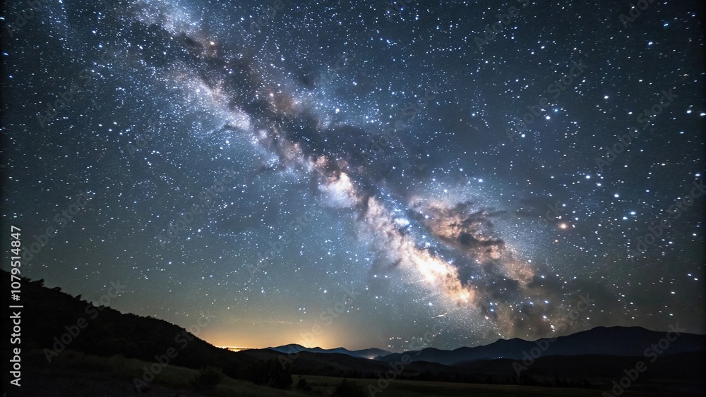 Milky Way stretching across the sky with millions of twinkling stars, cosmic, depth, starry night sky, celestial showcase, astronomy Milky Way stretching across the sky with millions of twinkling stars, cosmic, depth, starry night sky, celestial showcase, astronomy