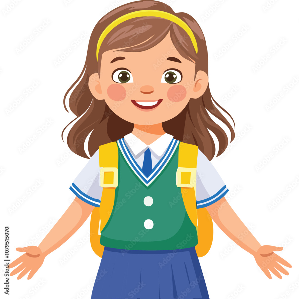 Portrait of a happy girl wearing a school uniform Portrait of a happy girl wearing a school uniform