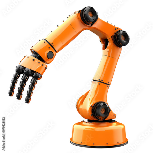 Robotic arm manufacturing industry on transparency background PNG