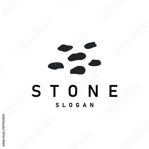 Stone Logo, Premium Elegant Design, Stone Balance Vector, Stepping Rock Walking Icon Illustration Design