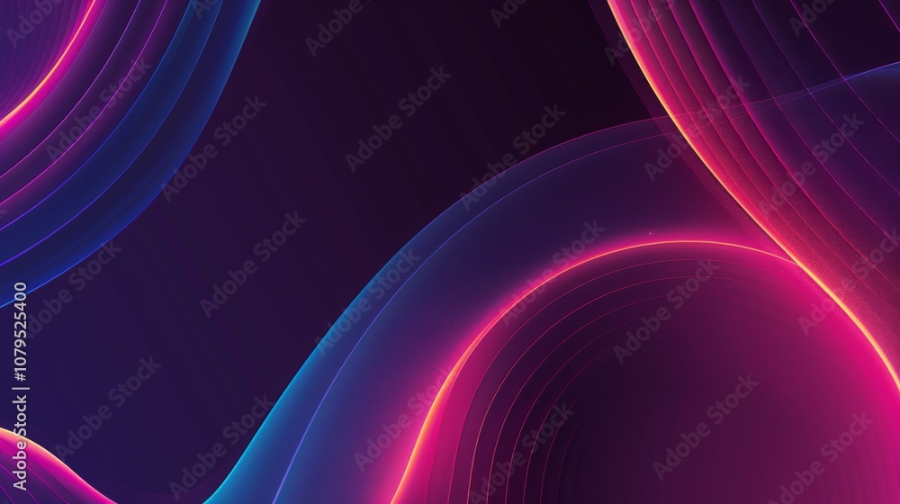 Wallpaper Abstract background with bright neon light trails flowing on dark background Wallpaper Abstract background with bright neon light trails flowing on dark background