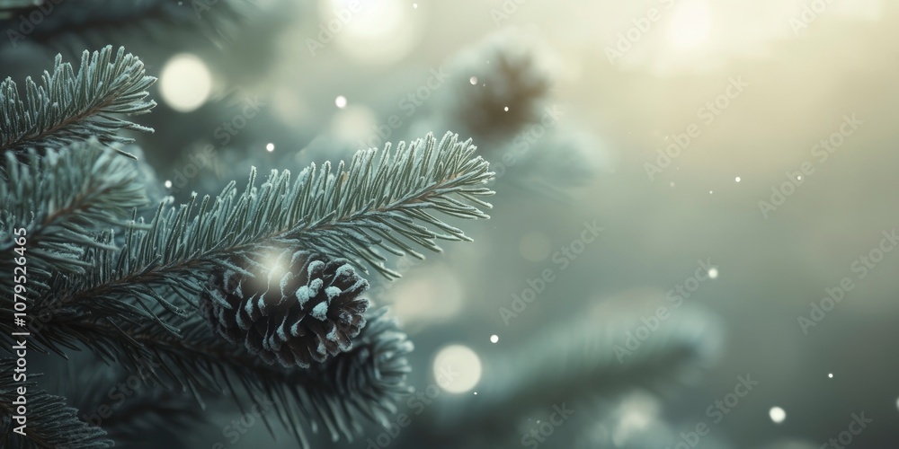 Soft focus of Christmas tree and decorations , copy space , ai Soft focus of Christmas tree and decorations , copy space , ai