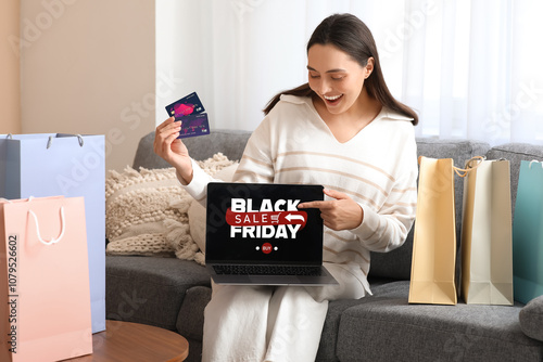 Woman Shopping Online Black...