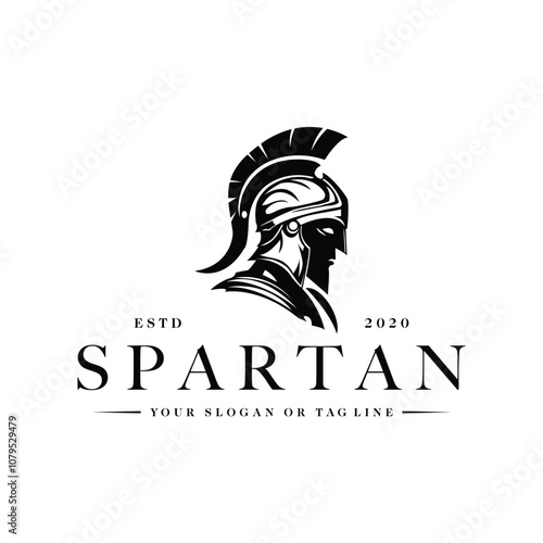 spartan silhouette logo design element vector template