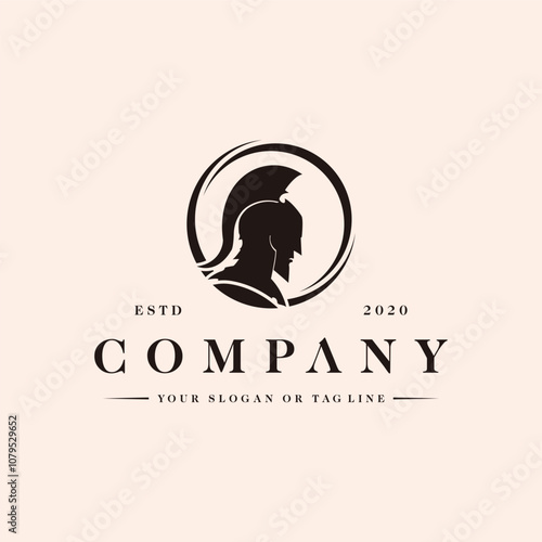 spartan silhouette logo design element vector template