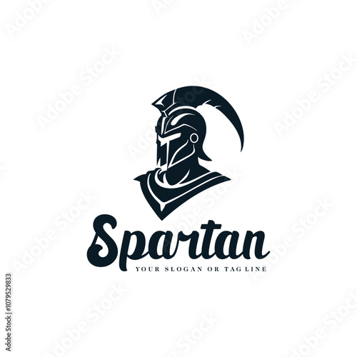 spartan silhouette logo design element vector template