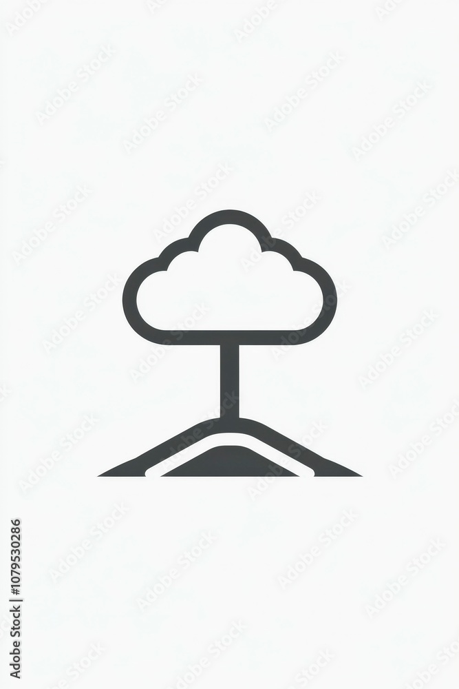 Cloud Icon with Arrow for Upload Concept Cloud Icon with Arrow for Upload Concept
