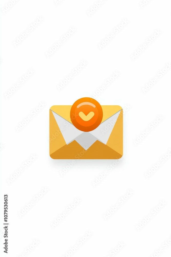 Colorful Envelope Icon with Notification Badge Colorful Envelope Icon with Notification Badge