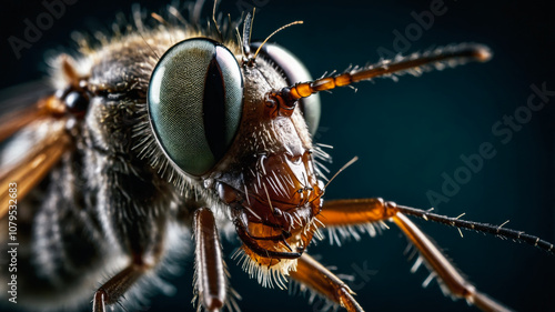 Macro of Fly’s Compound Eye and Antennae photo