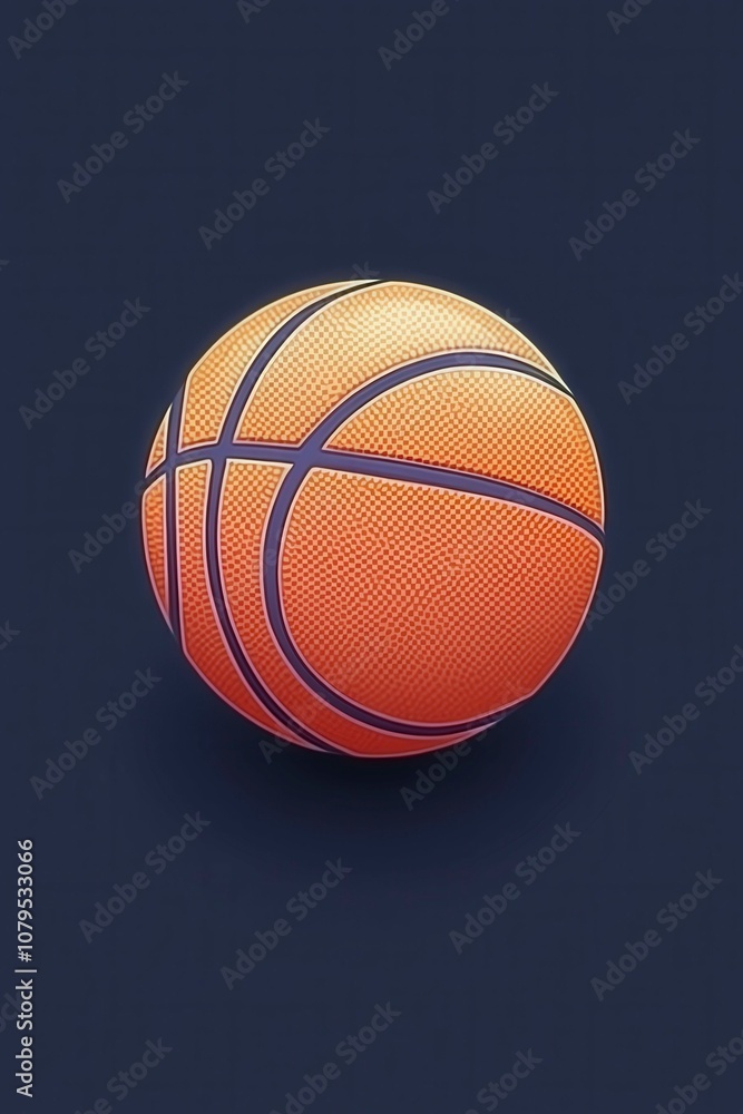 Obraz premium Vibrant Basketball Icon for Sports and Recreation