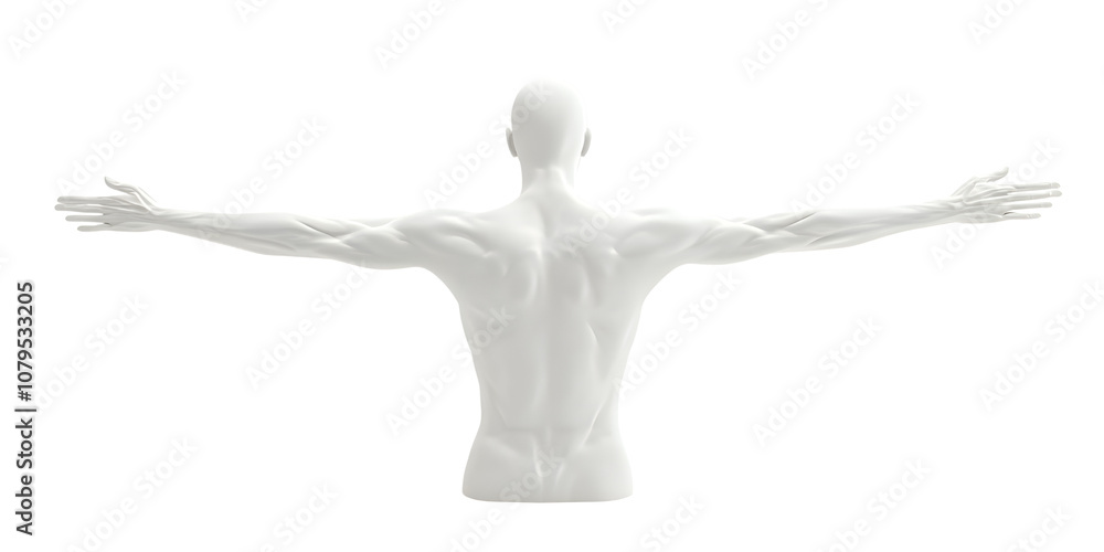Abstract Human Form with Outstretched Arms, transparent background