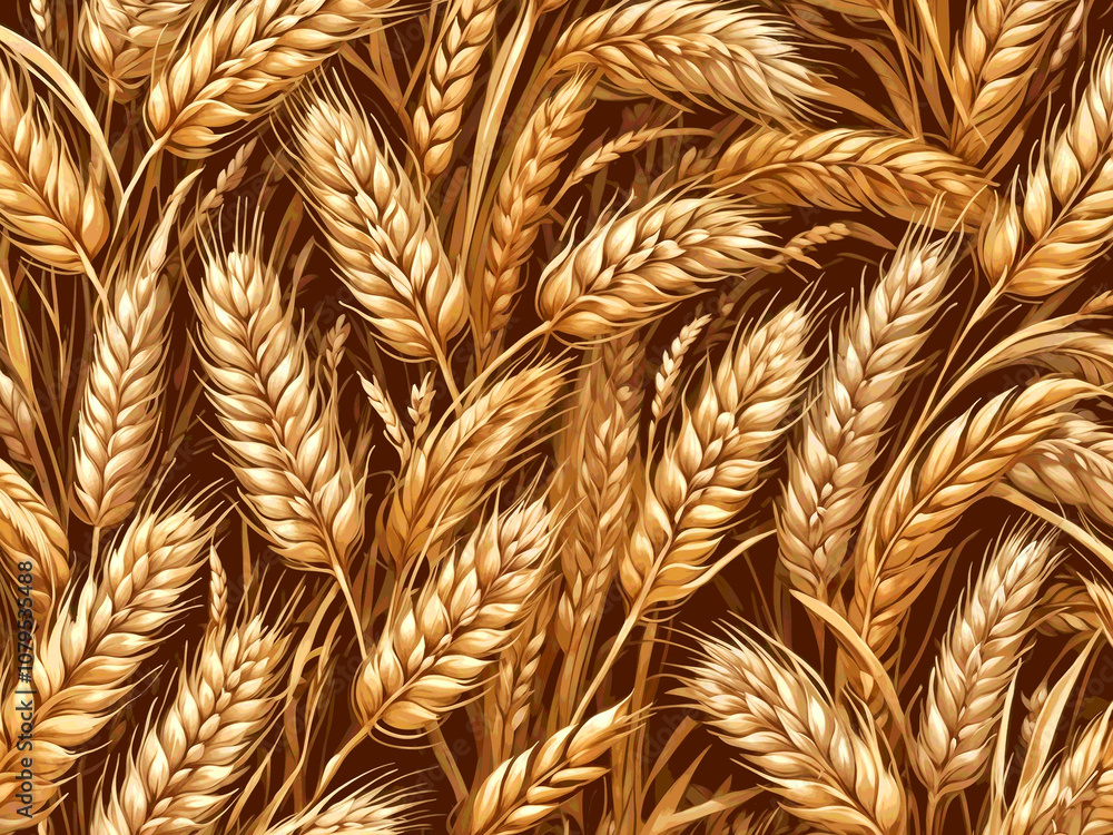 abstract Pattern of Grain Spikes, Ears of Wheat, Barley or Rye abstract Pattern of Grain Spikes, Ears of Wheat, Barley or Rye