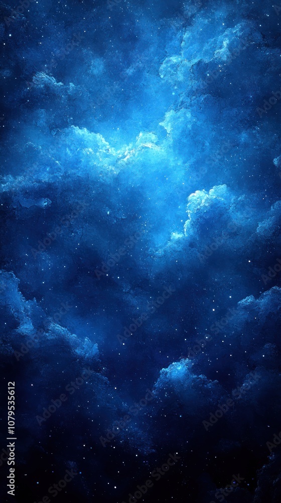 Obraz premium A serene blue cloudscape with a mystical atmosphere.