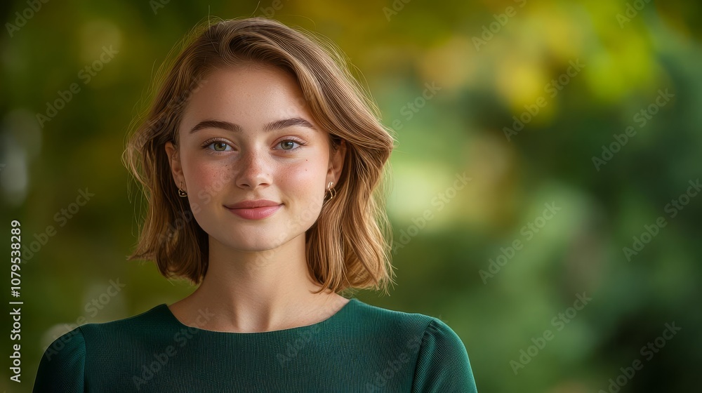 Portrait of a young woman in natural sunlight, soft focus, skin glowing, diffused light, dreamy atmosphere Portrait of a young woman in natural sunlight, soft focus, skin glowing, diffused light, dreamy atmosphere