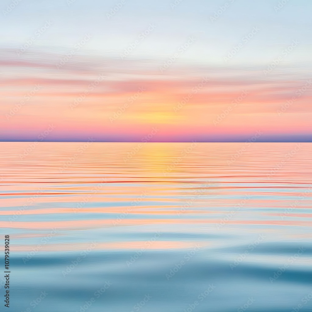Obraz premium Sunset over lake, water reflections, tranquil, diffused natural light