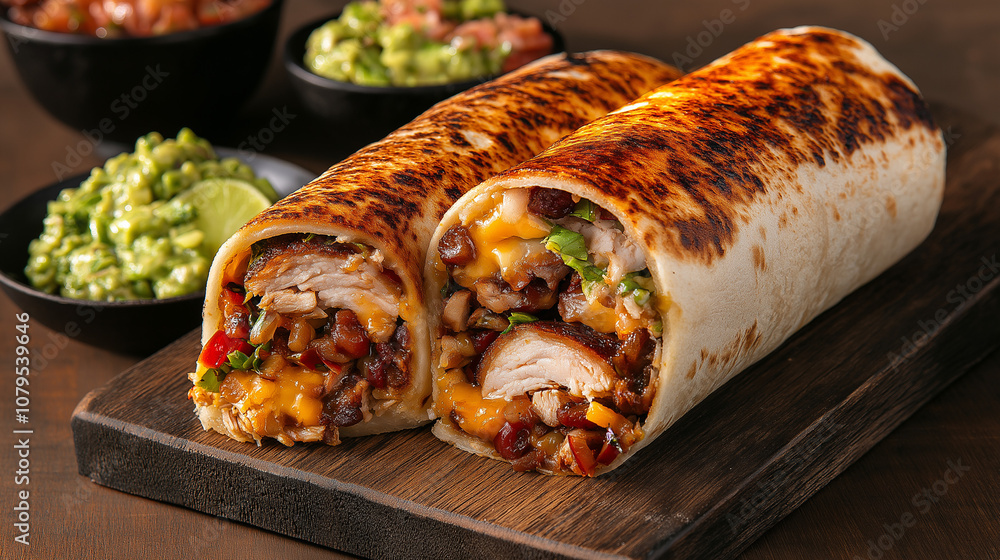 Delicious Grilled Chicken Burrito with Guacamole Delicious Grilled Chicken Burrito with Guacamole