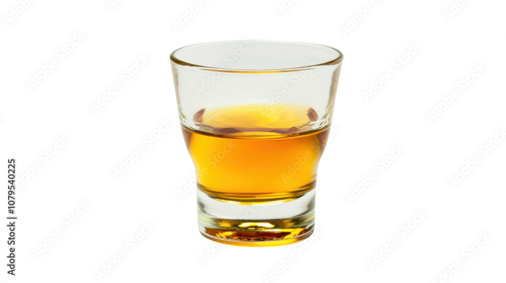 A shot of tequila on white transparent background
A shot of tequila on white transparent background