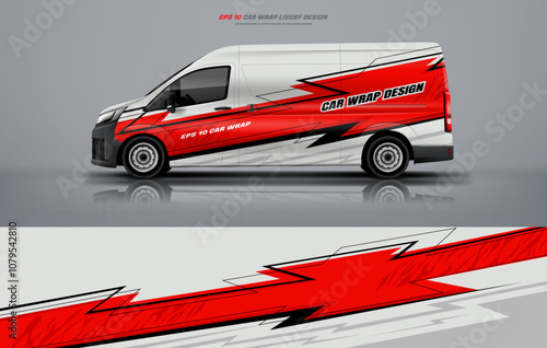 Sporty simple big van or van wrap car wrap livery design for universal medium van vector eps ready to print printable file