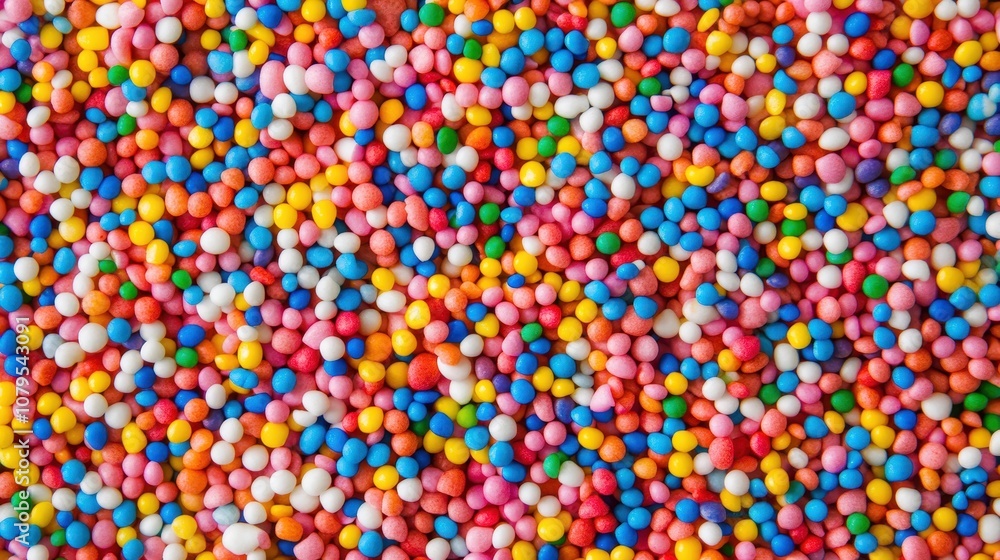 Colorful Sprinkles Background Texture - Close Up of Bright and Cheerful Confetti for Baking and Decoration. Colorful Sprinkles Background Texture - Close Up of Bright and Cheerful Confetti for Baking and Decoration.