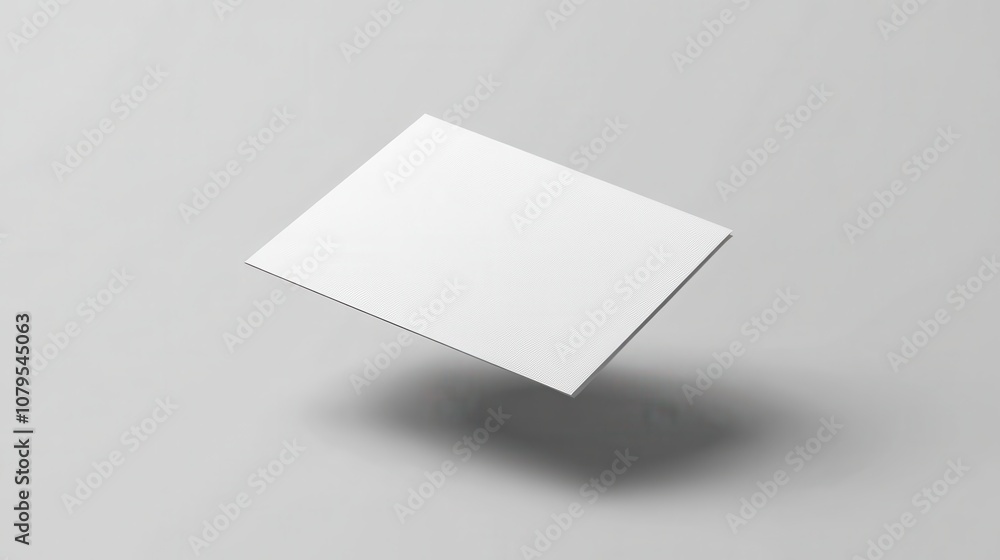 White Blank Card Mockup - Floating, Minimalist, Empty Card Template for Design Presentation. White Blank Card Mockup - Floating, Minimalist, Empty Card Template for Design Presentation.