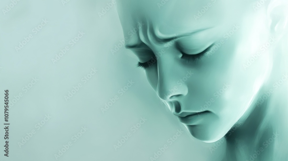 A serene, ethereal figure with a contemplative expression, embodying introspection and emotion. A serene, ethereal figure with a contemplative expression, embodying introspection and emotion.