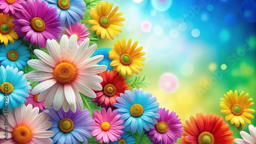 Colorful wallpaper featuring vibrant daisy flowers , , wallpaper, colorful, daisy, flowers, floral, bright, summer