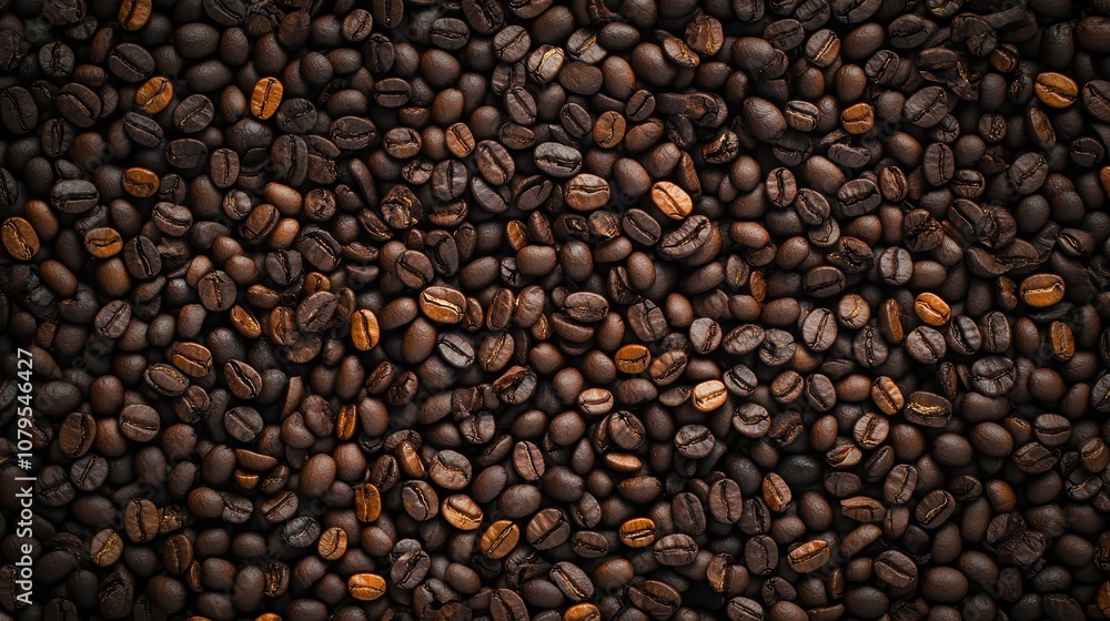 Close-up of Roasted Coffee Beans - Texture, Background, Pattern, Aromatic, Dark, Brown Close-up of Roasted Coffee Beans - Texture, Background, Pattern, Aromatic, Dark, Brown