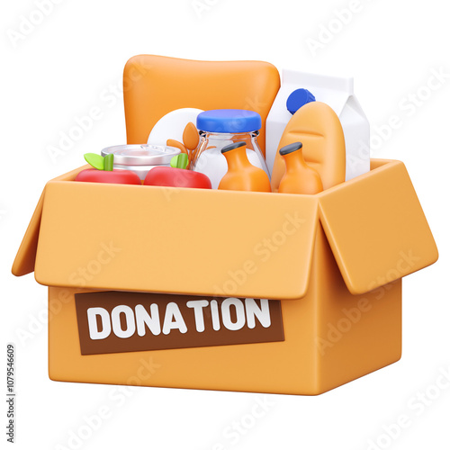 3d render food donation icon