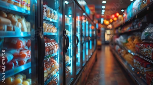 A grocery store with a lot of food in the refrigerators