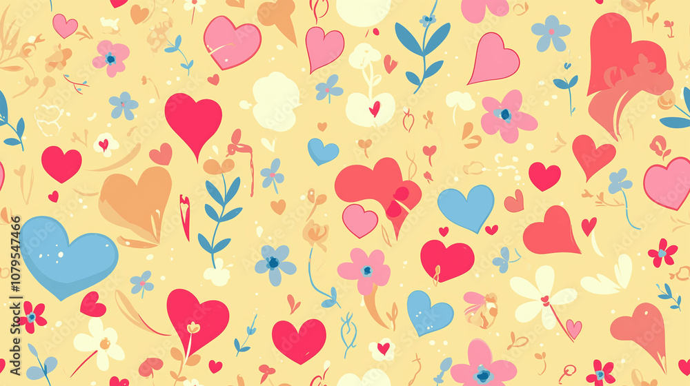 seamless flower and leaf pattern on background seamless flower and leaf pattern on background