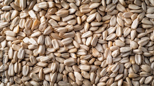 Closeup Texture of White Sunflower Seeds - High-Res Background Image.