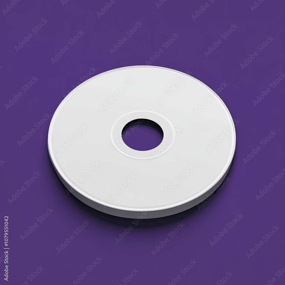 White CD on Purple Background - Minimalist Technology Design White CD on Purple Background - Minimalist Technology Design