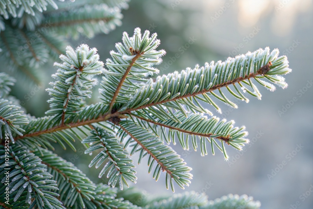 Christmas Fir Branches with Hoarfrost Christmas Fir Branches with Hoarfrost
