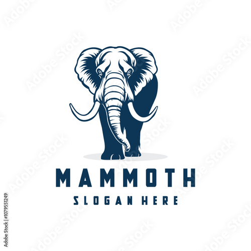 mammoth silhouette logo design element vector template