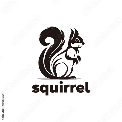 squirrel Silhouette logo design element vector template