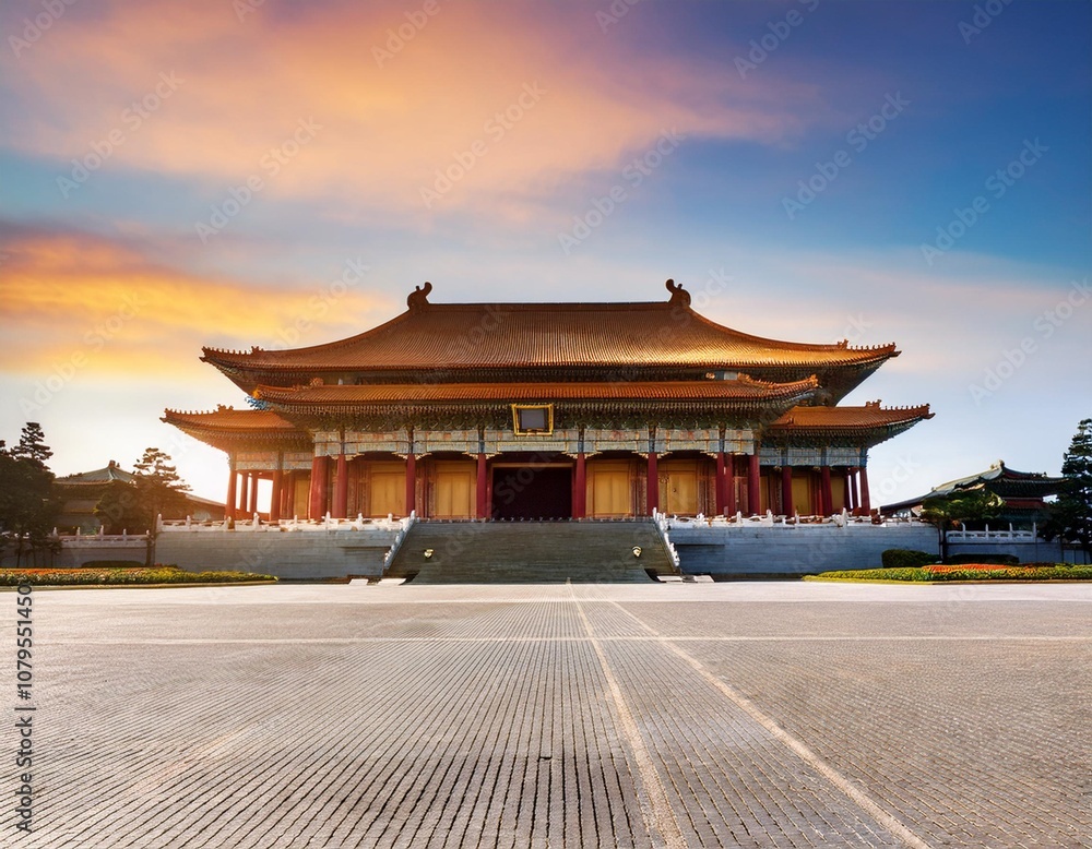 Naklejka premium The Architectural Grandeur of the National Palace Museum in Taipei