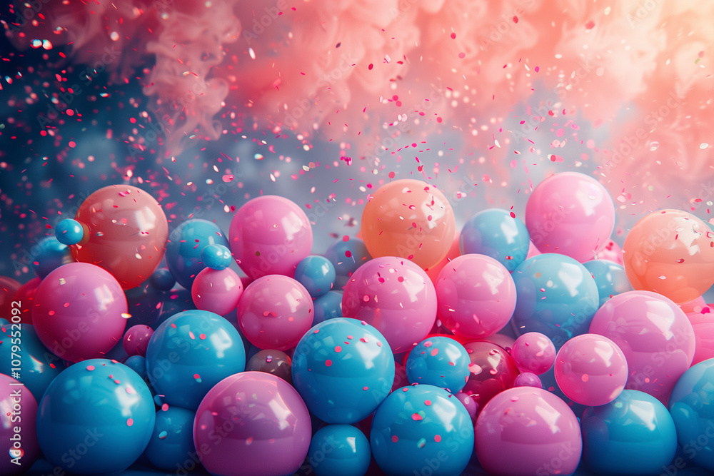 coloured balloons for birthday party on the background. Decoration for party, close up. AI generated. coloured balloons for birthday party on the background. Decoration for party, close up. AI generated.