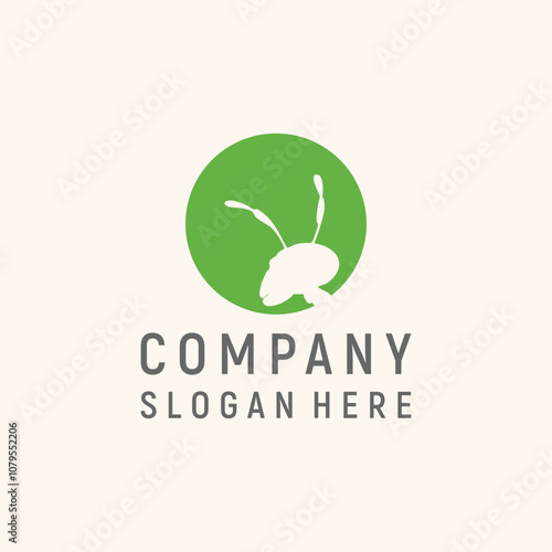 Ant silhouette logo design element vector template