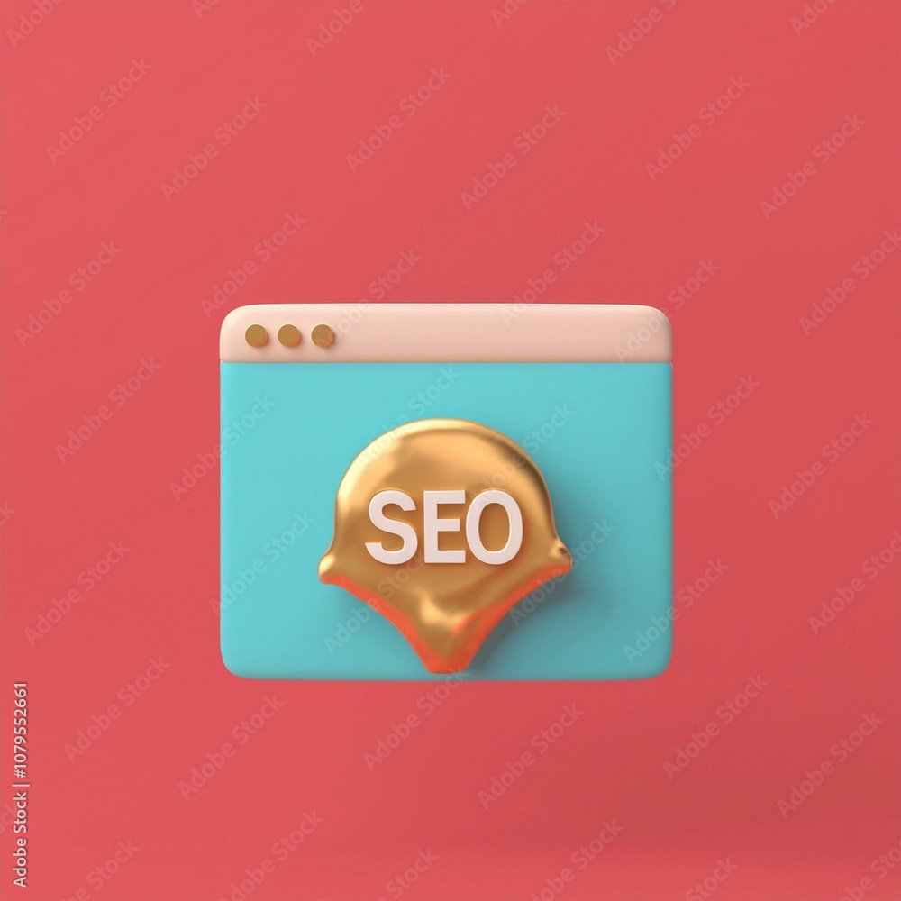 SEO relevance concept. A colorful 3D graphic depicting an SEO badge within a browser window, symbolizing digital marketing and online visibility. SEO relevance concept. A colorful 3D graphic depicting an SEO badge within a browser window, symbolizing digital marketing and online visibility.