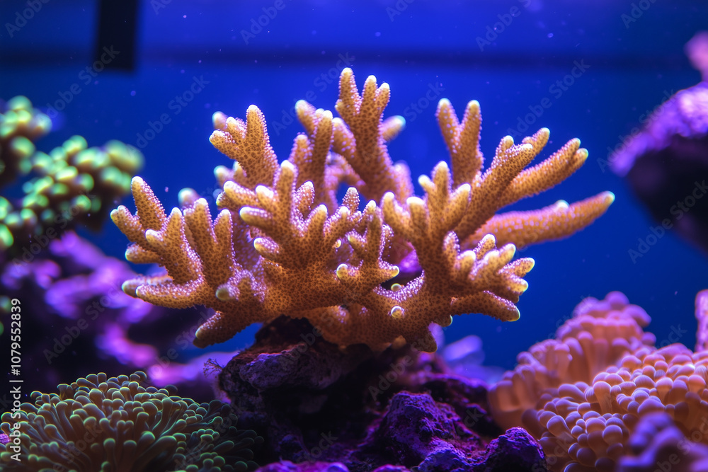 Landscape view of coral on the coastal, Shallow sea with colorful coral, Underwater view of aquatic habitat coral, Sea creature residential. Landscape view of coral on the coastal, Shallow sea with colorful coral, Underwater view of aquatic habitat coral, Sea creature residential.