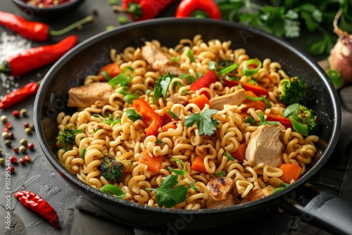 Wallpaper Mural Chicken and Vegetable Stir Fry Noodles Torontodigital.ca