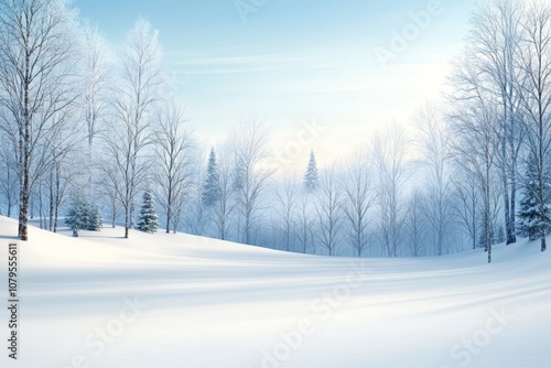 Wallpaper Mural A snowy field with trees in the background Torontodigital.ca