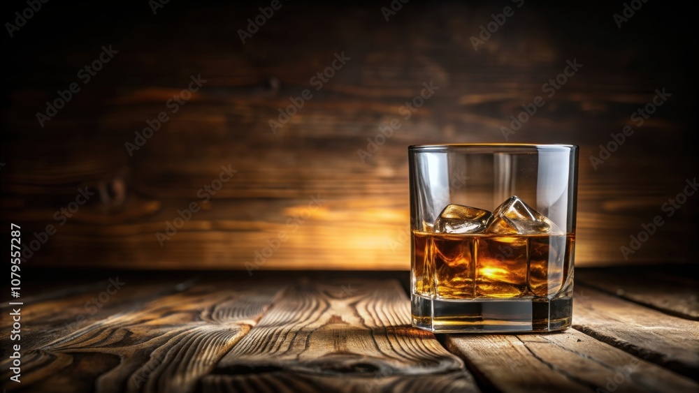 Glass of whiskey on a wooden table , liquor, drink, alcohol, beverage, aged, elegant, bar, cocktail, refreshing, relaxation, spirits Glass of whiskey on a wooden table , liquor, drink, alcohol, beverage, aged, elegant, bar, cocktail, refreshing, relaxation, spirits