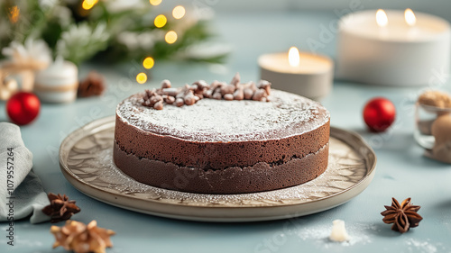 Wallpaper Mural Delicious chocolate cake with festive decorations and soft lighting Torontodigital.ca