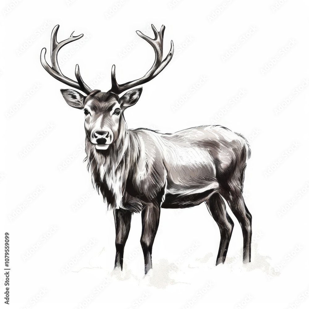 the AI Image Generator, Deer, isolated on a white background the AI Image Generator, Deer, isolated on a white background