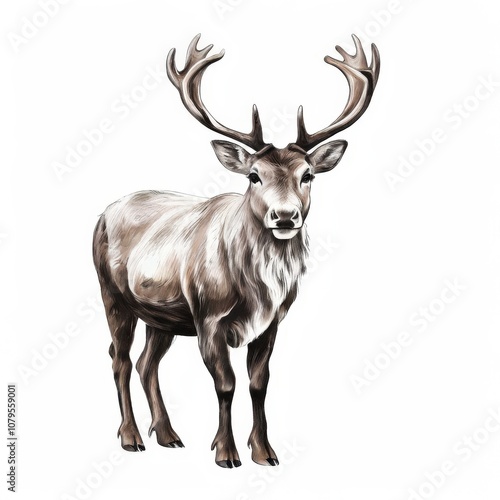 the AI Image Generator, Deer, isolated on a white background