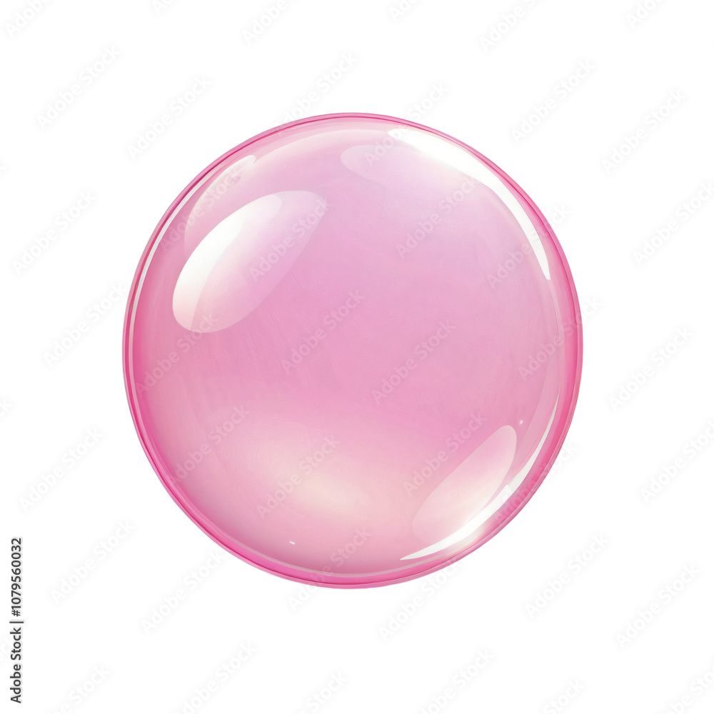 Obraz premium Shiny pink bubble on transparent background