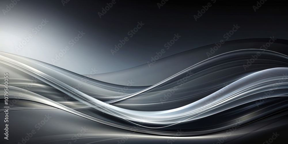 Obraz premium Elegant abstract background with flowing black and gray tones , elegant, abstract, background, black, gray, tones, modern